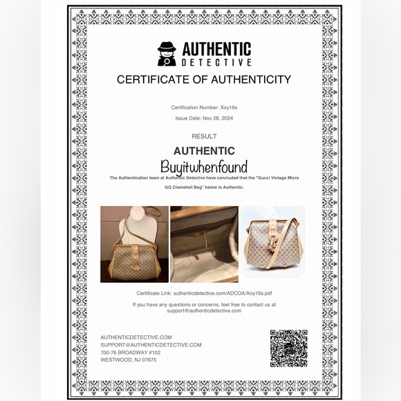 GUCCI GG Micro Guccissima Leather Coated Canvas Hinges Shoulder Bag Vintsge COA - Picture 4 of 17